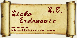 Miško Brdanović vizit kartica